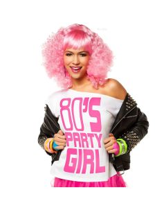 80's Party Girl White Tee