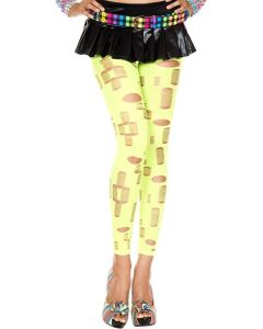 Ripped Holes Leggings Neon Green