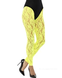80s Lace Leggings Yellow