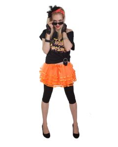 80s Neon Orange Skirt