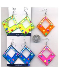 80s Party Earrings Diamond 
