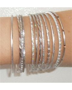 80's Silver Bangles