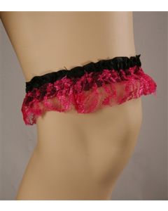 80's Lace Garter Pink