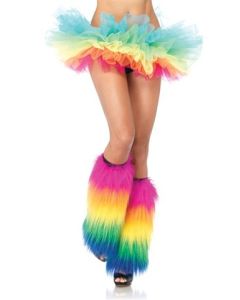 Furry Rainbow Leg Warmers