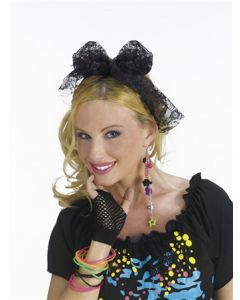 80's Black Lace Headband